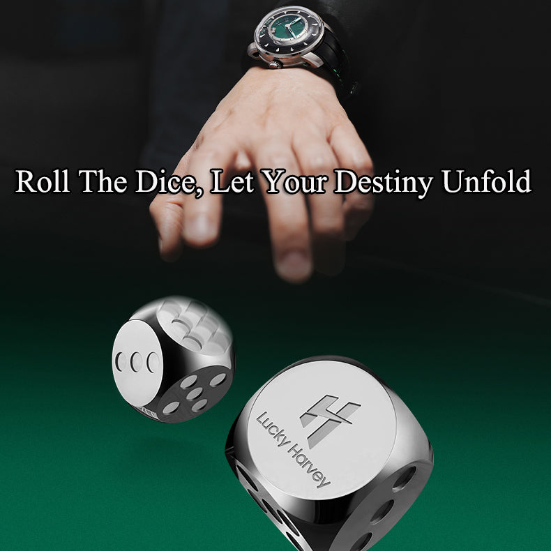Reloj automático Sic Bo verde de la serie Player de Lucky Harvey