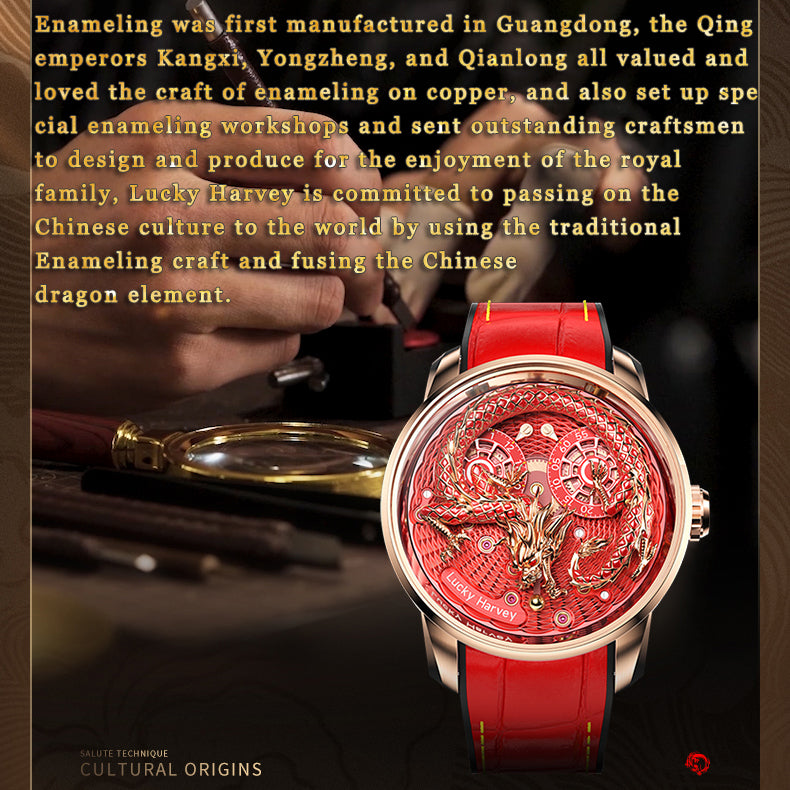 【Limited Edition】2024 Green Enamel Dragon Scale 999 Gold Pearl Automata Watch 200PCS Lucky Harvey