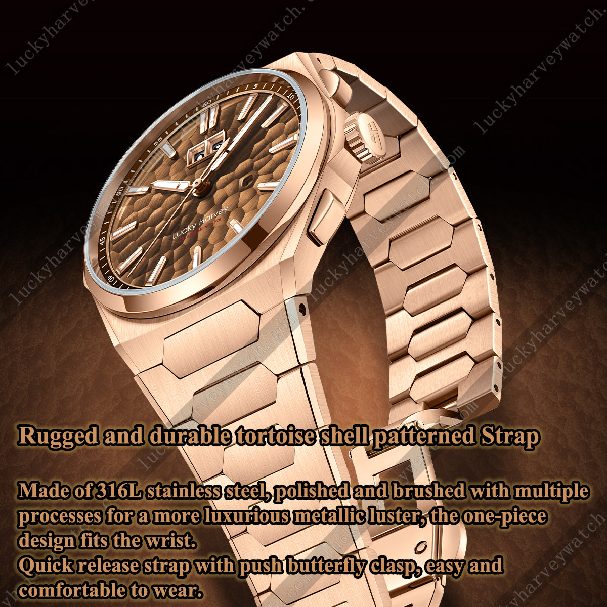 【Limited Edition 300pcs】Hammer Dial Big Date Automatic Winding Black Chiming Watch Lucky Harvey