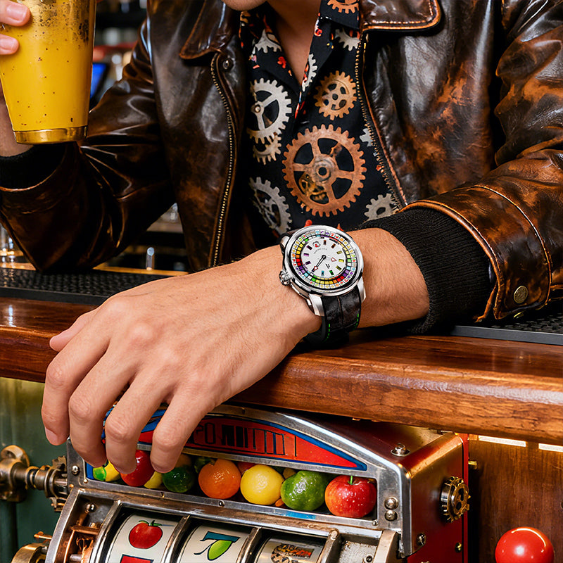 【Limited 100pcs】Lucky Harvey Player Series Gemstone Hour Markers White Slot Machine Watch