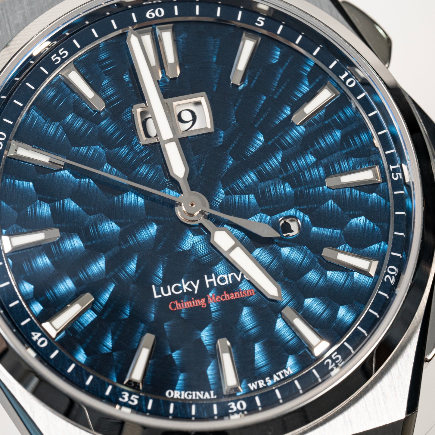 【Limited Edition 300pcs】Hammer Dial Big Date Automatic Winding Blue Chiming Watch Lucky Harvey