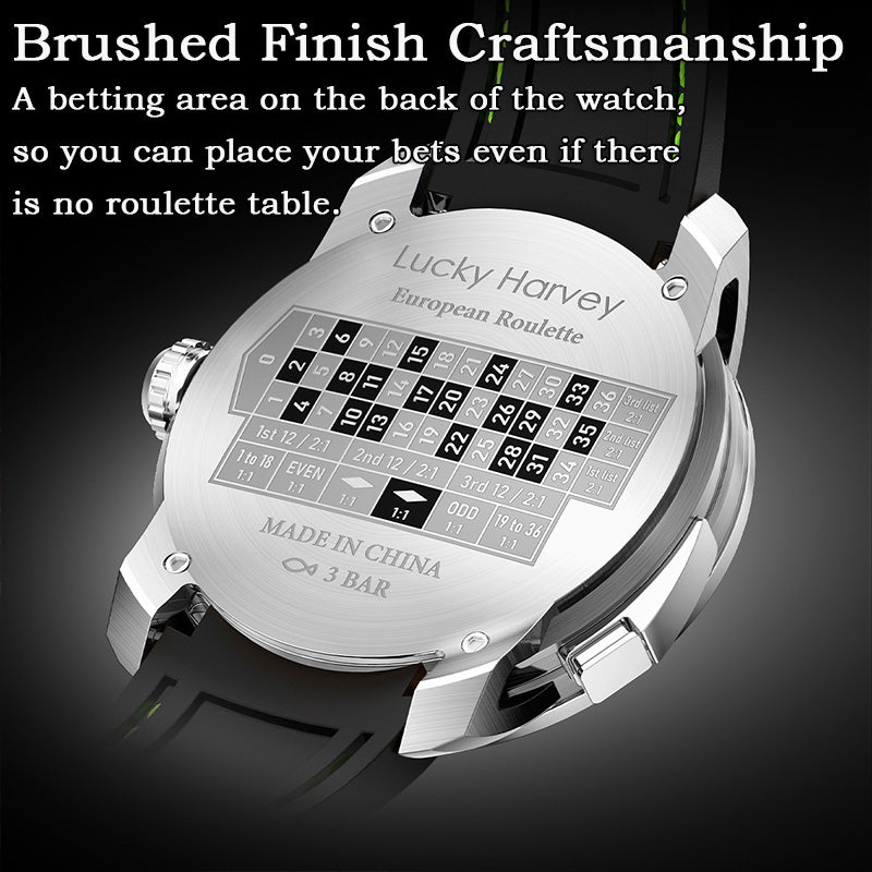 Player Series Silver European Roulette Automatic Watch Lucky Harvey