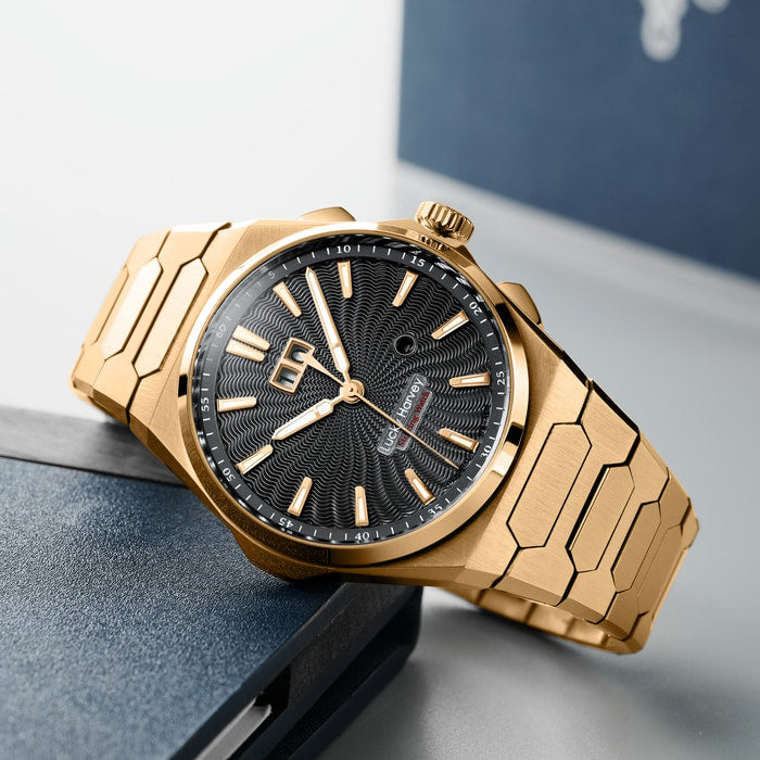 【Limited Edition】Sound Of Nature Guilloché Gold Dial Big Date Chiming Automatic Watch Lucky Harvey