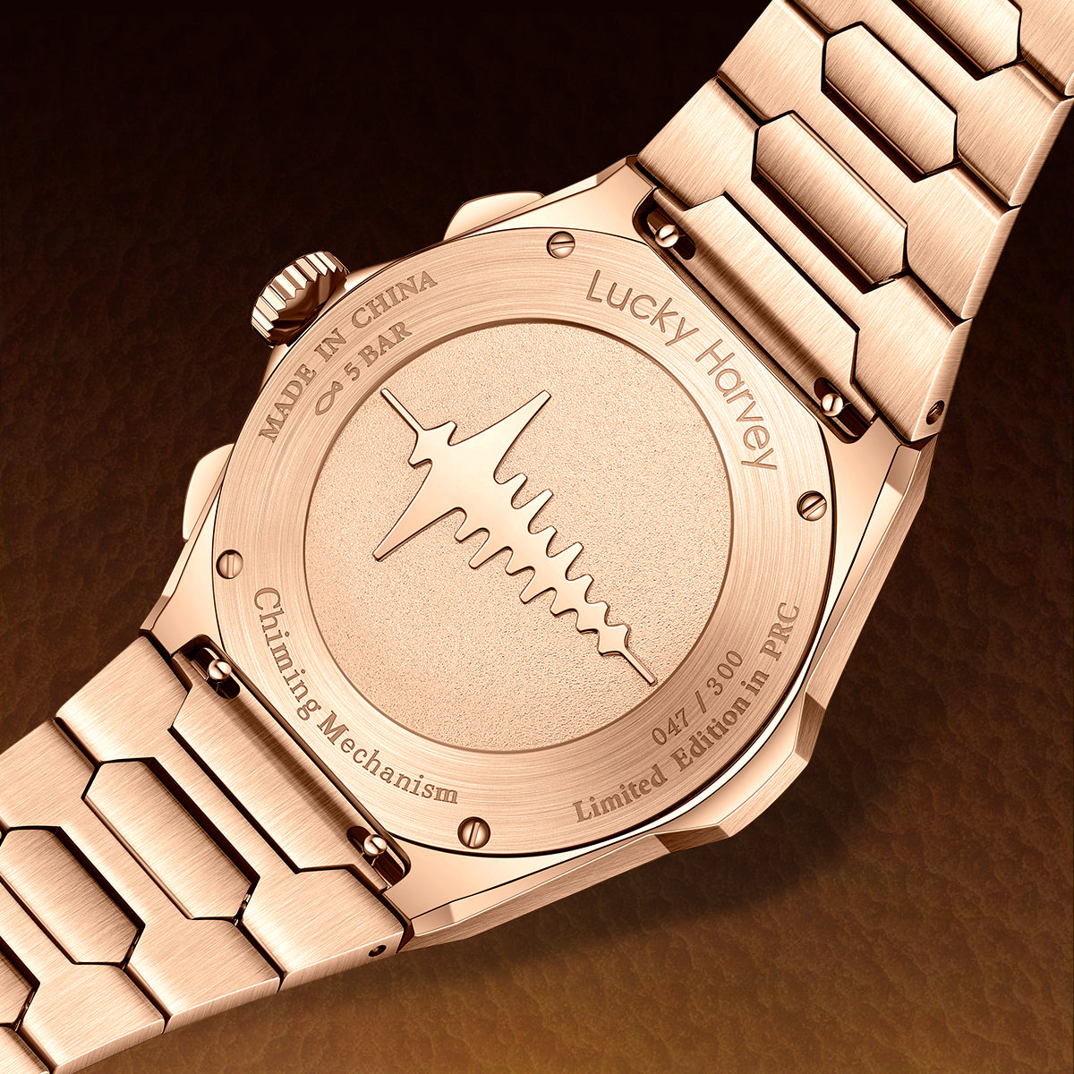 【Limited Edition 300pcs】Hammer Dial Big Date Automatic Winding Black Chiming Watch Lucky Harvey