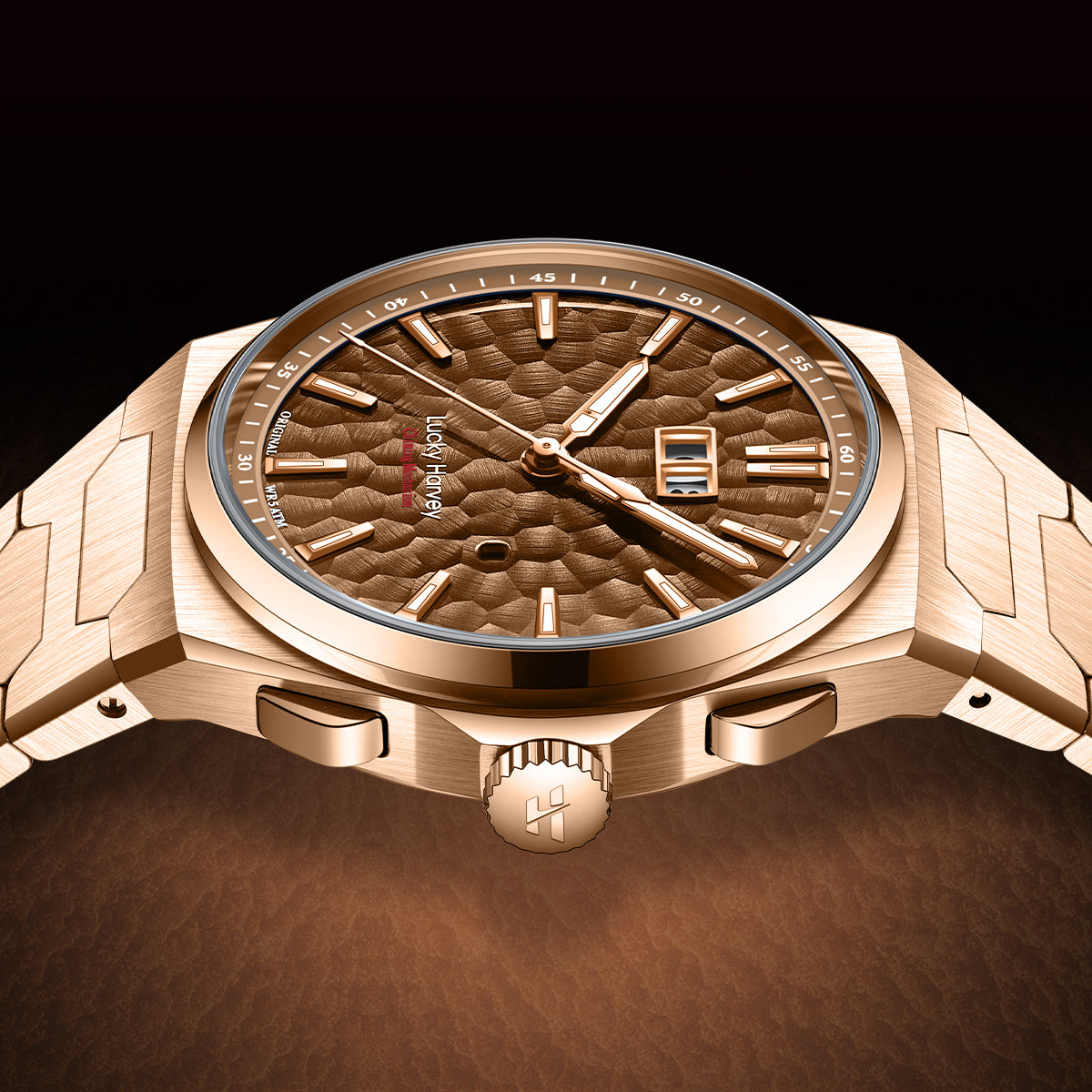 【Limited Edition 300pcs】Hammer Dial Big Date Automatic Winding Black Chiming Watch Lucky Harvey