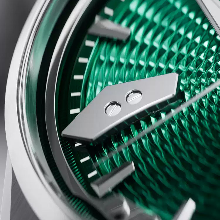 Wheat Ear Pattern Grade 5 Titanium Green Guilloché Chiming Watch 2.0