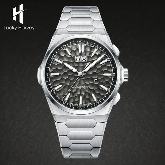 lucky harvey hammer chiming watch black dial display
