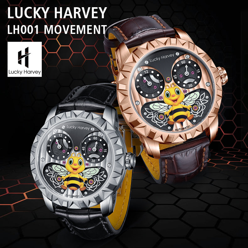 gold and silver bee watch