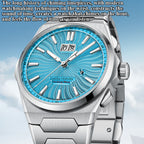 【Limited Edition 300PCS】Sound Of Nature Guilloché Ice Blue Dial Big Date Chiming Automatic Watch Lucky Harvey