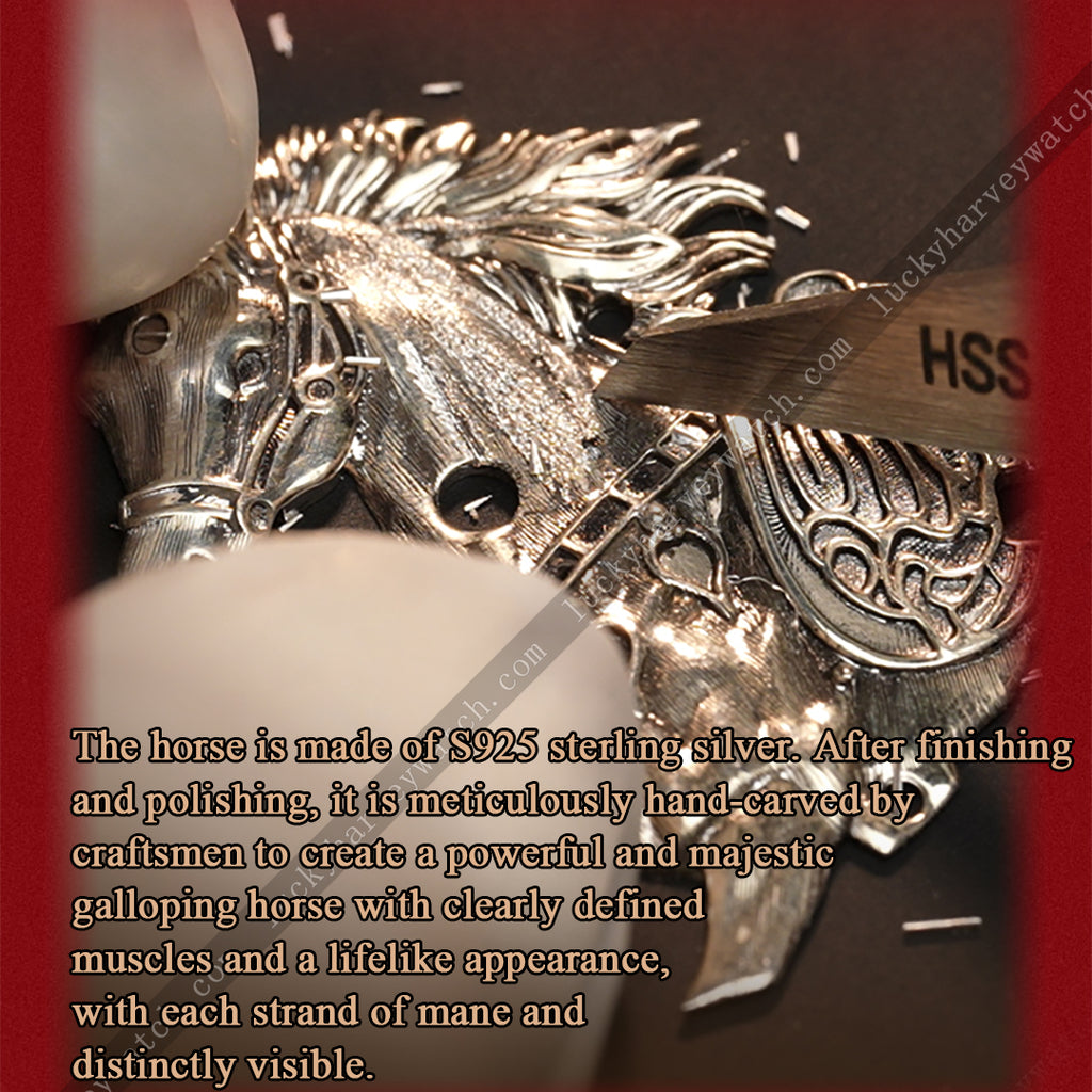 Lucky Harvey 2026 Gold Brown Horse Chiming Automaton Grade 5 Titanium Alloy Watch  - Limited Edition of 100