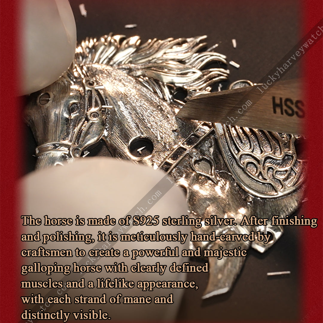 Pre-Sale【Limited 100pcs】2026 Chiming Automaton Lucky Harvey Horse Watch Grade 5 Titanium Alloy Gold Brown 骠(biāo)