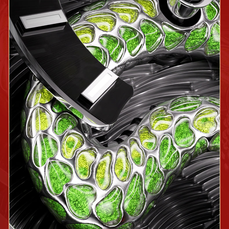 【Édition limitée 100 pièces】2025 Montre mécanique à carillon Snake Automata en émail doré Lucky Harvey