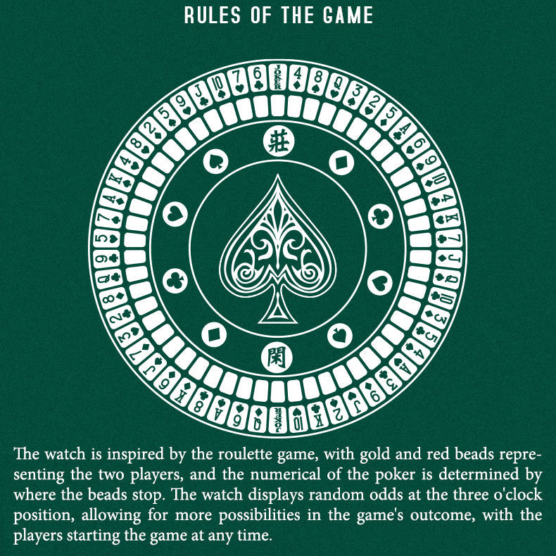 Montre automatique de roulette de poker en or de la série Player de Lucky Harvey