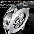 【Édition limitée 111 pièces】Montre à mécanisme automatique en or rose avec tête de mort Lucky Harvey