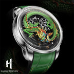 Green Dragon Automatic Watch Spit out Gold Bead Luminous Lucky Harvey