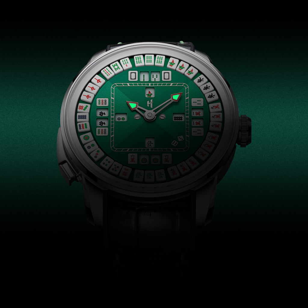 Lucky Harvey Mahjong Game Wheel Automatic Winding WristWatch