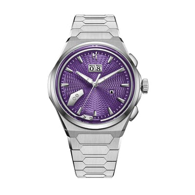 Wheat Ear Pattern Grade 5 Titanium Purple Guilloché Chiming Watch 2.0