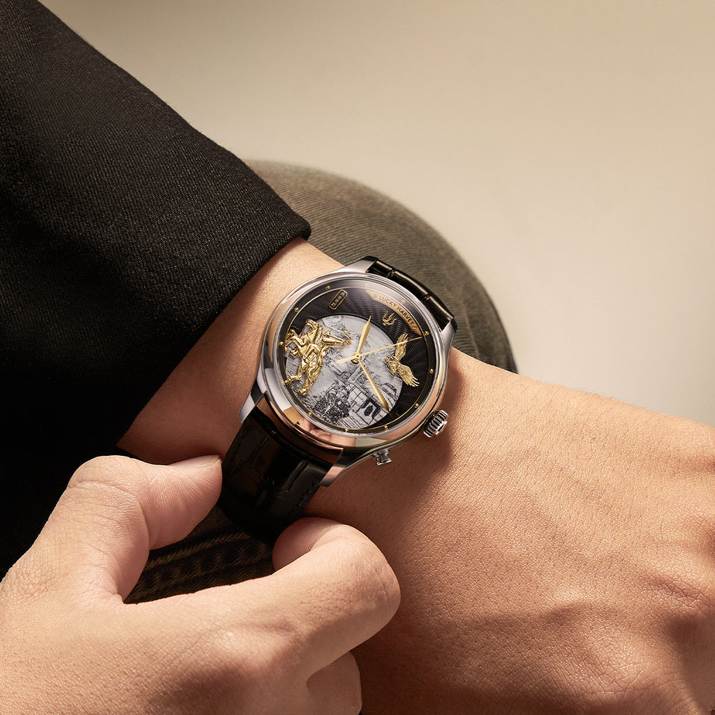 Lucky Harvey Genghis Khan Charcoal Gray Automata Chiming Watch – Limited Edition of 100