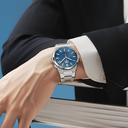 Sound Of Nature Guilloché Ocean Blue Dial Big Date Chiming Automatic Watch Limited Edition 300 PCS Lucky Harvey