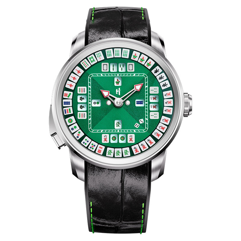 Lucky Harvey Mahjong Game Wheel Automatic Winding WristWatch