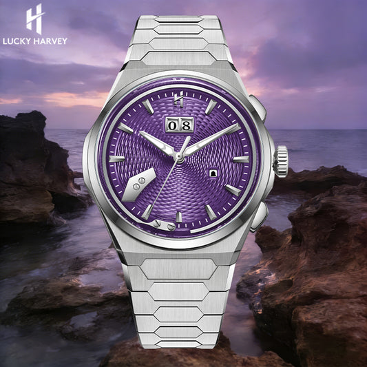 【Limited Edition 50pcs】Wheat Ear Pattern Grade 5 Titanium Purple Guilloché Chiming Watch 2.0