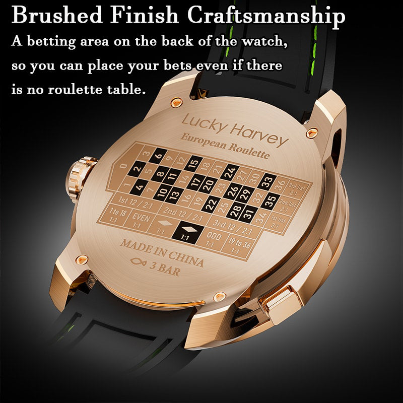 Lucky Harvey European Roulette Casino Watch with 18K Gold Ball – Automatic Mechanical Luxury Watch