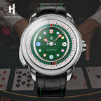 Player Series Silver Poker Roulette Automatic Watch Lucky Harvey