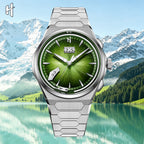 Chiming Watch 2.0 Hand-Engraved Green Brushed Dial Grade 5 Titanium Wristwatch – Limited Edition of 100
