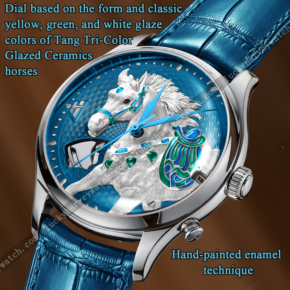 Pre-Sale【Limited 100pcs】2026 Chiming Automaton Lucky Harvey Horse Watch Grade 5 Titanium Alloy Blue 骢(cōng)
