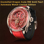 【Limited Edition】2024 Red Enamel Dragon Scale 999 Gold Pearl Automata Watch 100PCS Lucky Harvey