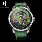 Green Dragon Automatic Watch Spit out Gold Bead Luminous Lucky Harvey