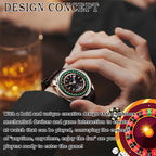 Lucky Harvey Silver European Roulette Casino Watch with 18K Gold Ball – Automatic Mechanical Luxury Watch