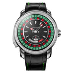 Lucky Harvey Silver European Roulette Casino Watch with 18K Gold Ball – Automatic Mechanical Luxury Watch