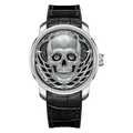 【Édition limitée 111 pièces】Montre à mécanisme automatique en forme de crâne argenté Lucky Harvey