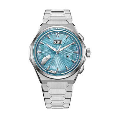 Wheat Ear Pattern Grade 5 Titanium Light Blue Guilloché Chiming Watch 2.0