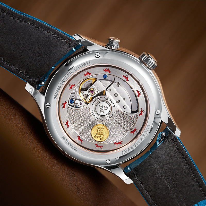 Lucky Harvey 2026 Blue Horse Chiming Automaton Grade 5 Titanium Alloy Watch  - Limited Edition of 100
