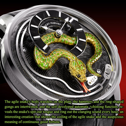 【Pre-Sale】【Limited Edition】2025 Red Enamel Snake Automata Chiming Mechanical New Watch Lucky Harvey