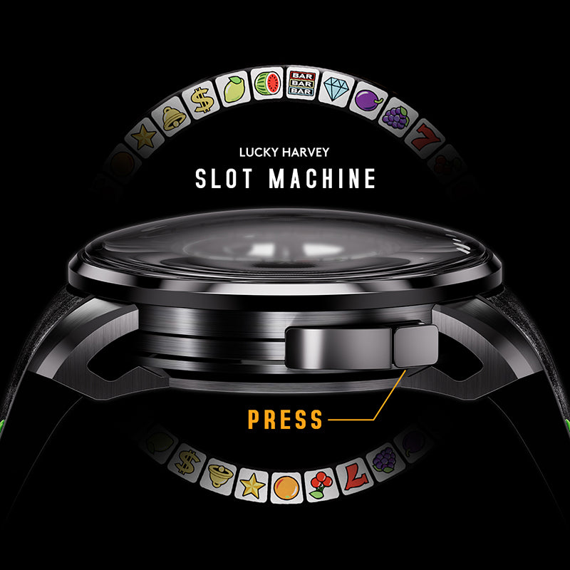 【Limited 100pcs】Lucky Harvey Player Series Gemstone Hour Markers Black Slot Machine Watch