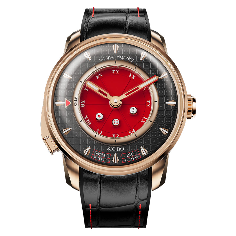 Montre automatique Sic Bo rouge de la série Player de Lucky Harvey