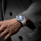 Lucky Harvey Chiming Watch 2.0 Hand-Engraved Blue Brushed Dial Grade 5 Titanium Wristwatch – Limited Edition of 100