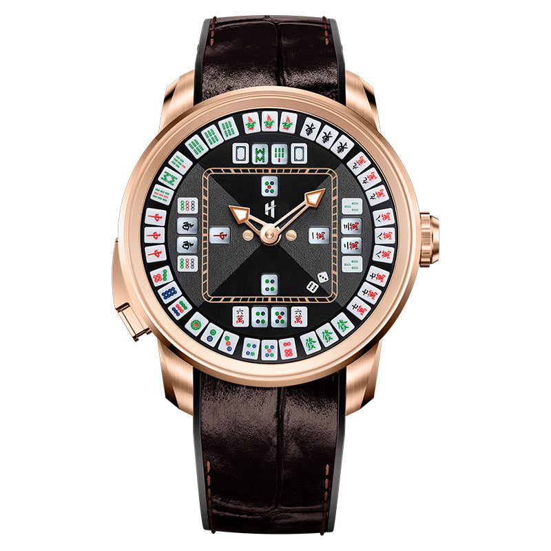 Lucky Harvey Mahjong Game Wheel Automatic Winding WristWatch
