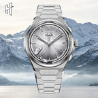 Lucky Harvey Chiming Watch 2.0 Hand-Engraved Silver Brushed Dial Grade 5 Titanium Wristwatch – Limited Edition of 100