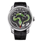 【Édition limitée 100 pièces】2025 Montre mécanique à carillon Snake Automata en émail vert Lucky Harvey