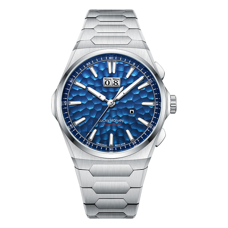 【Limited Edition 300pcs】Hammer Dial Big Date Automatic Winding Blue Chiming Watch Lucky Harvey