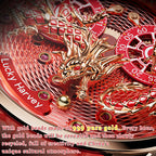 【Limited Edition】2024 Red Enamel Dragon Scale 999 Gold Pearl Automata Watch 100PCS Lucky Harvey