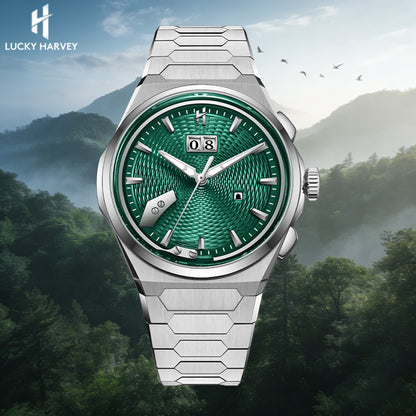 【Limited Edition 50pcs】Wheat Ear Pattern Grade 5 Titanium Green Guilloché Chiming Watch 2.0