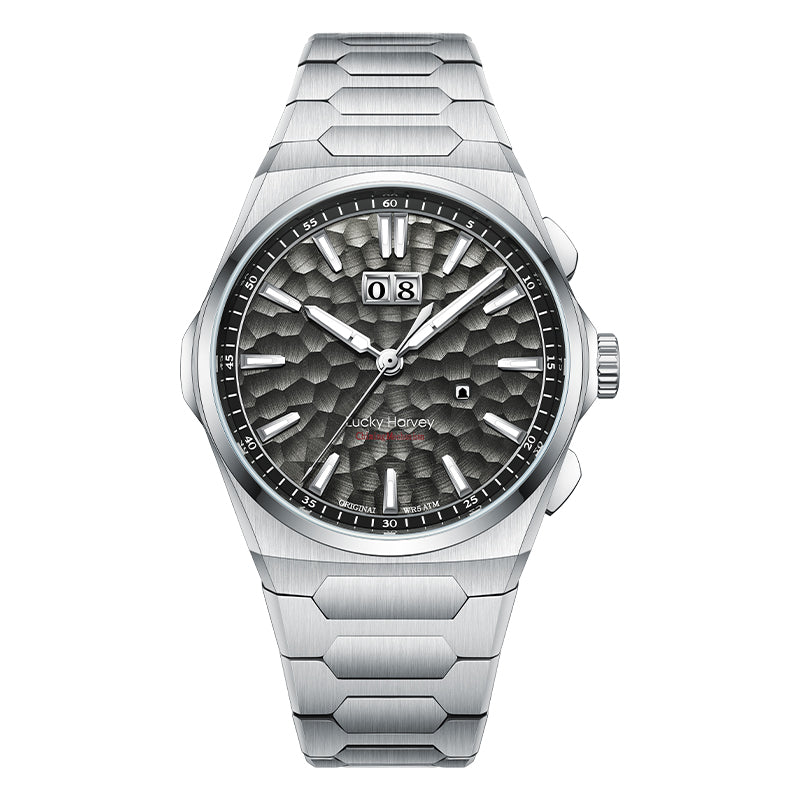 【Limited Edition 300pcs】Hammer Dial Big Date Automatic Winding Black Chiming Watch Lucky Harvey