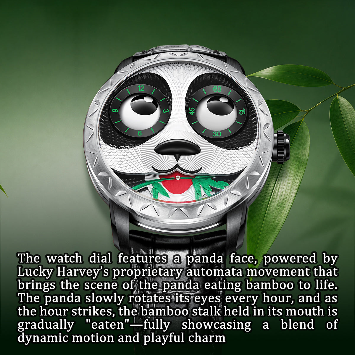 Lucky Harvey 2026 Panda Eat Bamboo Automata Watch