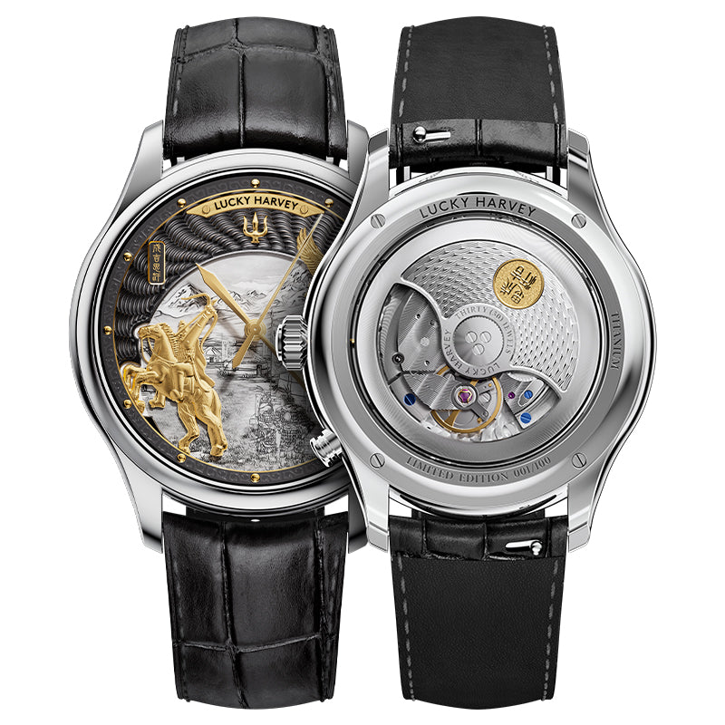 Lucky Harvey Genghis Khan Charcoal Gray Automata Chiming Watch – Limited Edition of 100
