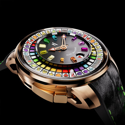 【Limited 100pcs】Lucky Harvey Player Series Gemstone Hour Markers Gold Slot Machine Watch